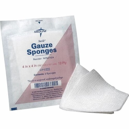 Medline GAUZE, 12PLY, 4inX4in, 50PK MIINON21424